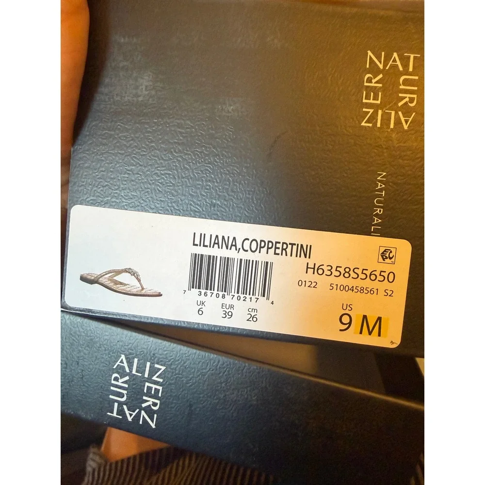 Naturalizer Liliana Coppertini Iridescent Croc Crystal Thong Sandals 9M